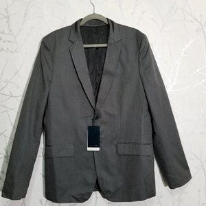 Zara Man NWT $199 Charcoal Oxford Weave Blazer
